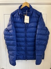 Men's Gant Large Light Down Jacket - BNWT Lapis Blue Full Zip Coat - RRP £230