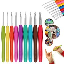 9Pcs Aluminum Crochet Hooks