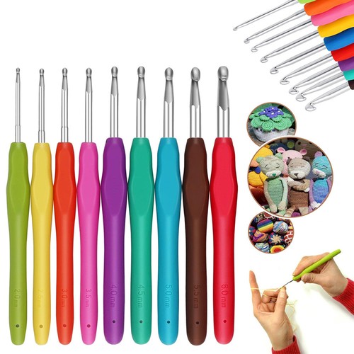 9pcs aluminum crochet hooks - 9pcs,