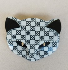 Lea Stein Cat face (Attila) brooch in perfect condition. Never worn