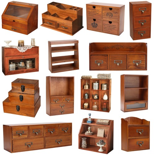 Small desktop wooden storage - desktop,