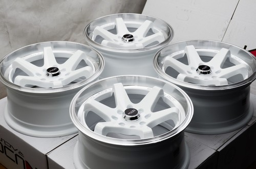 15x7 white wheels rims lugs - 15x7, 4
