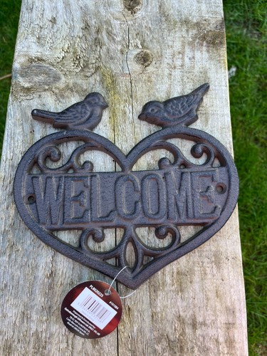 Welcome birds cast iron - iron, sign