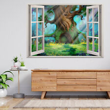 Nature Fantasy Tree Fairy Princess 3d Window View Wall Sticker Poster Decal A701