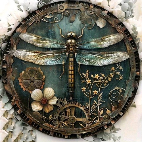 Steampunk dragonfly metal - steampunk, wall