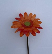 Carton x6 Artificial Flowers Crystal Sensa Range Gerbera Blooms ORANGE
