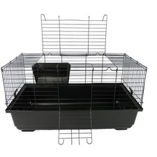 Rabbit Cage Extra Large 120cm Plastic Metal Blue or Black Guinea Pig Pet