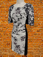 KALIKO UK 14 BLACK GREY FLORAL
