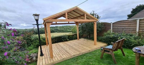 Wooden hot tub - wooden, shelter