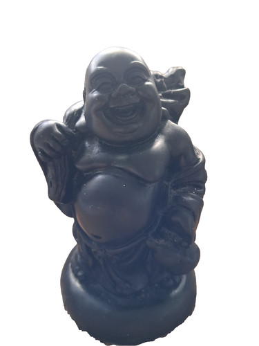 Black laughing buddha - buddha, statue