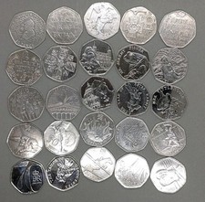 JOBLOT X 25 - 50p coin Fifty Pence,Olympics And More Circulated see photos (C90)