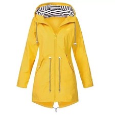 Womens Waterproof Raincoat Ladies Outdoor Wind Rain Forest Jacket Coat