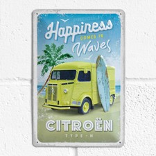 Citroen Type H Van Happy 30cm Metal Wall Sign Garage Decoration Retro Beach Art