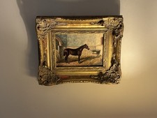 Antique Oil Portrait Painting Of A Horse. Equine Interest. Signed H. Hall.
