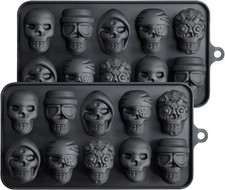 10 Skulls Ice Cube Tray Jelly