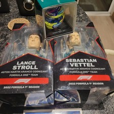 F1 Lance Stroll And Sebastian Vettel Aston Martin drivers. Mini replica helmet.