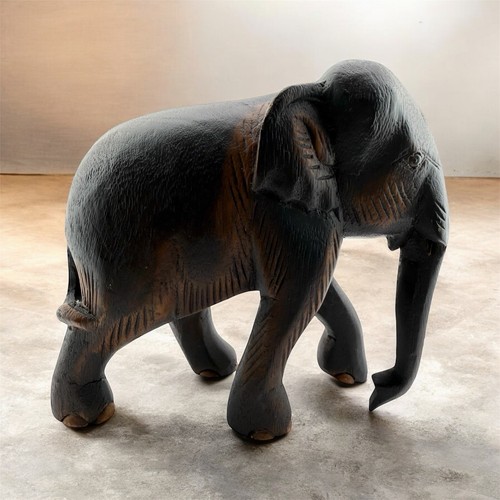 Vintage wooden elephant - elephant, statue