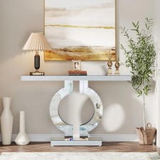 110cm mirrored console table - mirrored,