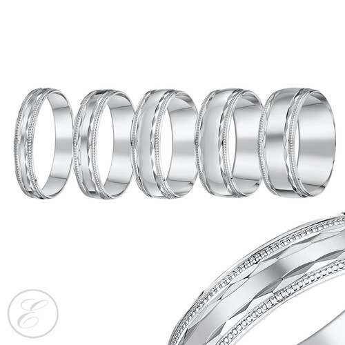 9ct white gold diamond cut - 9ct,
