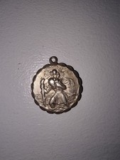 silver st christopher pendant used