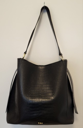 Biba black leather croc effect - biba,