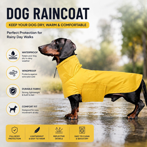 New dachshund raincoat - new,