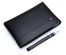 Men’s Clutch Bag Business Pouch Purse Quality PU Leather Wrist Wallets Handbag