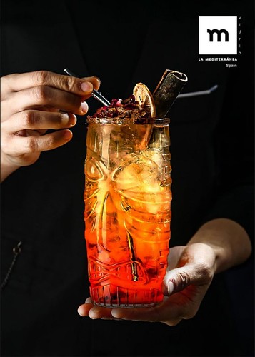 Tiki highball drinking glass - drinking,