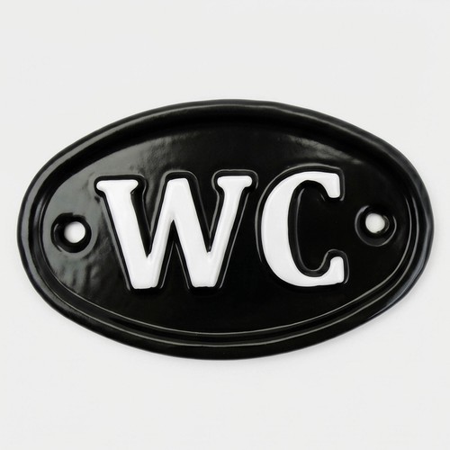 Toilet sign cast - wc,