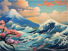 Tile Mural Japan Sea Great Waves Seascape Kitchen Bathroom Wall Art Backsplash