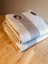 Dunelm awning Stripe eyelet Curtains pair width 66" each panel by 71" drop