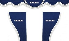 Truck Curtains Blue with White Pom-Poms for DAF XF 106 105 XG XG+ XD CF LF Lorry