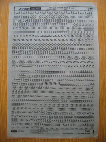 Letraset upp low num - x,