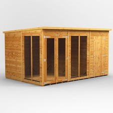Summer house | Power Pent Summerhouse Garden Shed Combi l Sizes 8x4 to 12x8