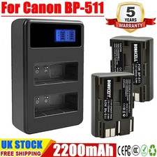 2x for Canon EOS 2200mAh Battery +LCD Charger 5D 10D 20D 30D 40D 50D D60 300D G1