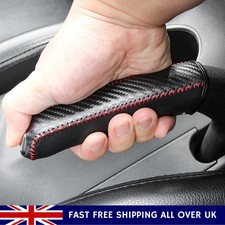 Carbon Fiber Car Leather Handbrake Cover Protective Sleeve Hand Brake Protection