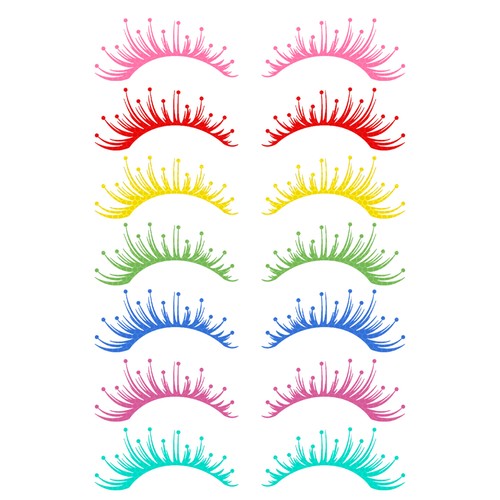 Eyelashes decal stickers - eyelashes,