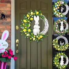 Acrylic Flat Print Easter Wreath Hanging Garland Bunny Rabbit Eggs Door Decor