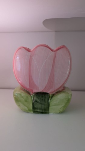Pink tulip small vase pen - small, pot