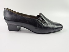 Equity Black Leather Mid Heel