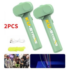 2X Glow in The Dark Loop Lasso Rope Launcher Propeller String Shooter Kid Gift