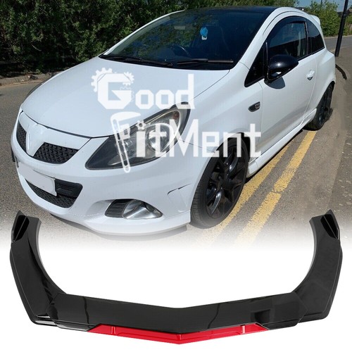 Gloss black red front bumper - red,