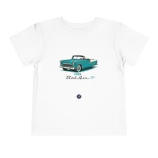 Toddler 1955 Chevy Bel Air Turquoise Convertible Retro Classic Car Kids Tee