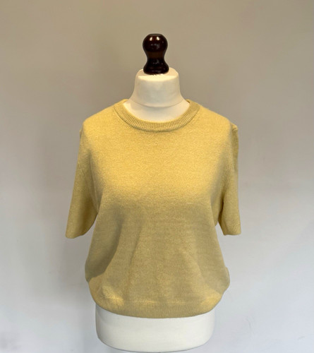 Yellow short sleeve knit - yellow,
