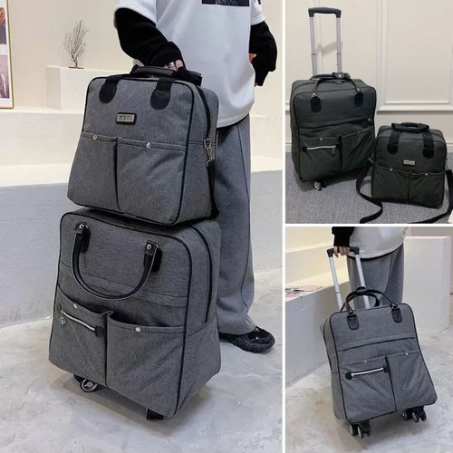 2pc rolling trolley bags - rolling,