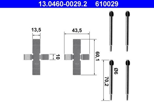 Brake pad accessory kit - accessory, for