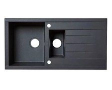 Cooke & Lewis Kitchen Sink Ising Grey Resin 1.5 Bowl Rectangle 500 x 1000mm