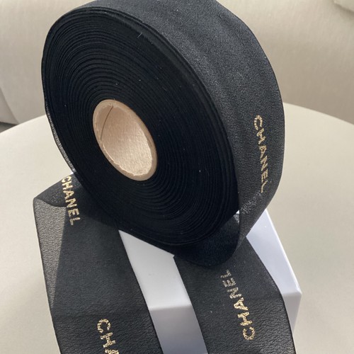 Chanel wide ribbon blk - , roll