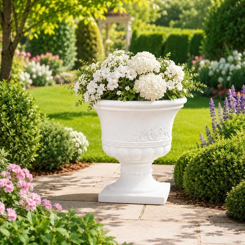 Large white urn planter - large,