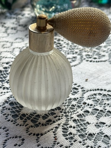 Vintage frosted glass perfume - frosted,